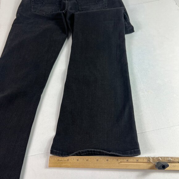 American Eagle Jeans Womens 29x32* Low Rise Skinny Kick Boot Black Denim Tag 4 L - Picture 11 of 16